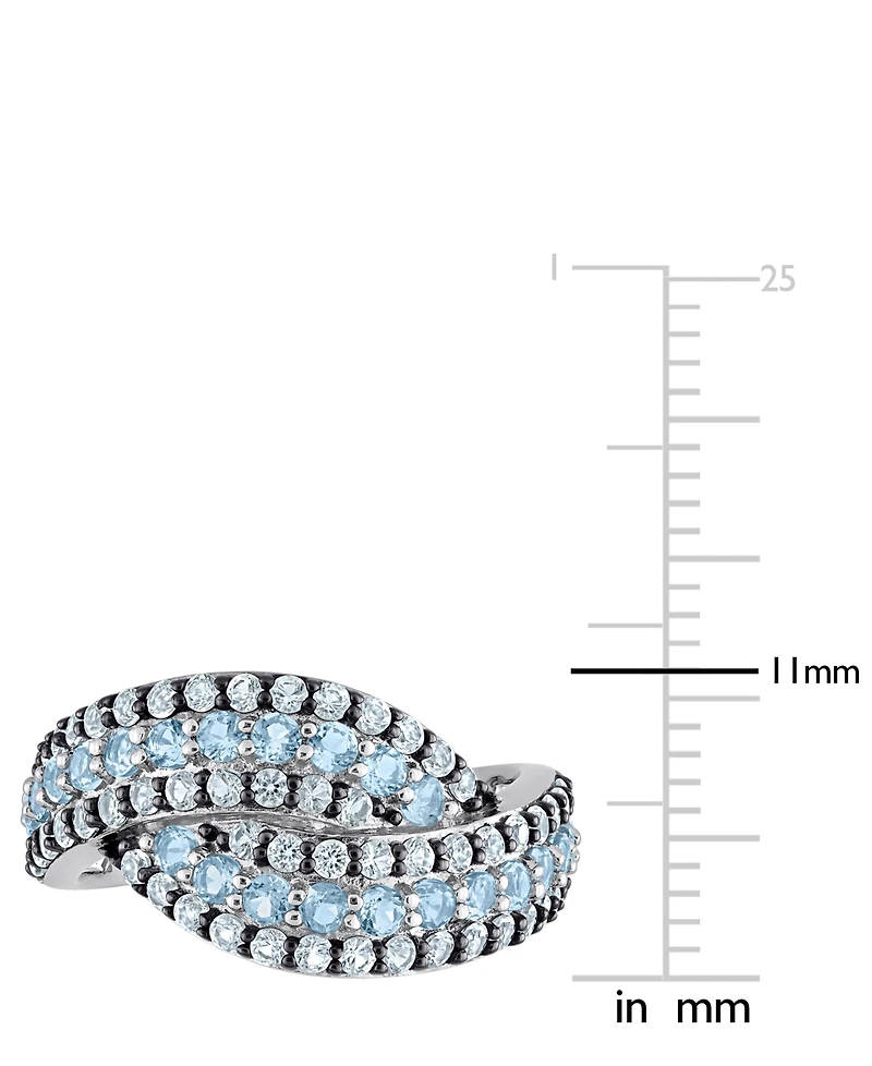 Amethyst (4/5 ct. t.w.) & Rose De France (3/4 Swirl Ring Sterling Silver (Also available Garnet, Pink Sapphire Blue Topaz)