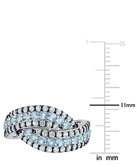 Amethyst (4/5 ct. t.w.) & Rose De France (3/4 Swirl Ring Sterling Silver (Also available Garnet, Pink Sapphire Blue Topaz)