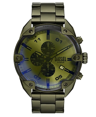 Diesel Men's Spiked Quartz Chronograph Green Stainless Steel 49mm
