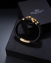 Rhona Sutton Gold Reaper Leather Stainless Steel Bracelet