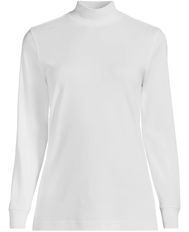Lands' End Plus Relaxed Cotton Long Sleeve Mock Turtleneck