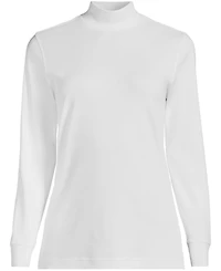 Lands' End Plus Relaxed Cotton Long Sleeve Mock Turtleneck
