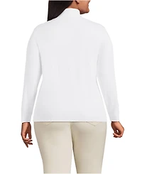 Lands' End Plus Relaxed Cotton Long Sleeve Mock Turtleneck