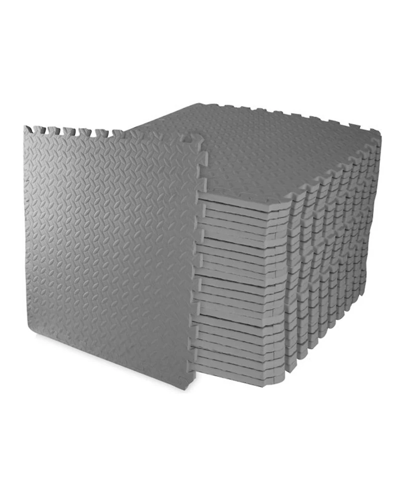 BalanceFrom Fitness Foam Interlocking Exercise Floor Mat, 96 SqFt, Gray (2 Pack)