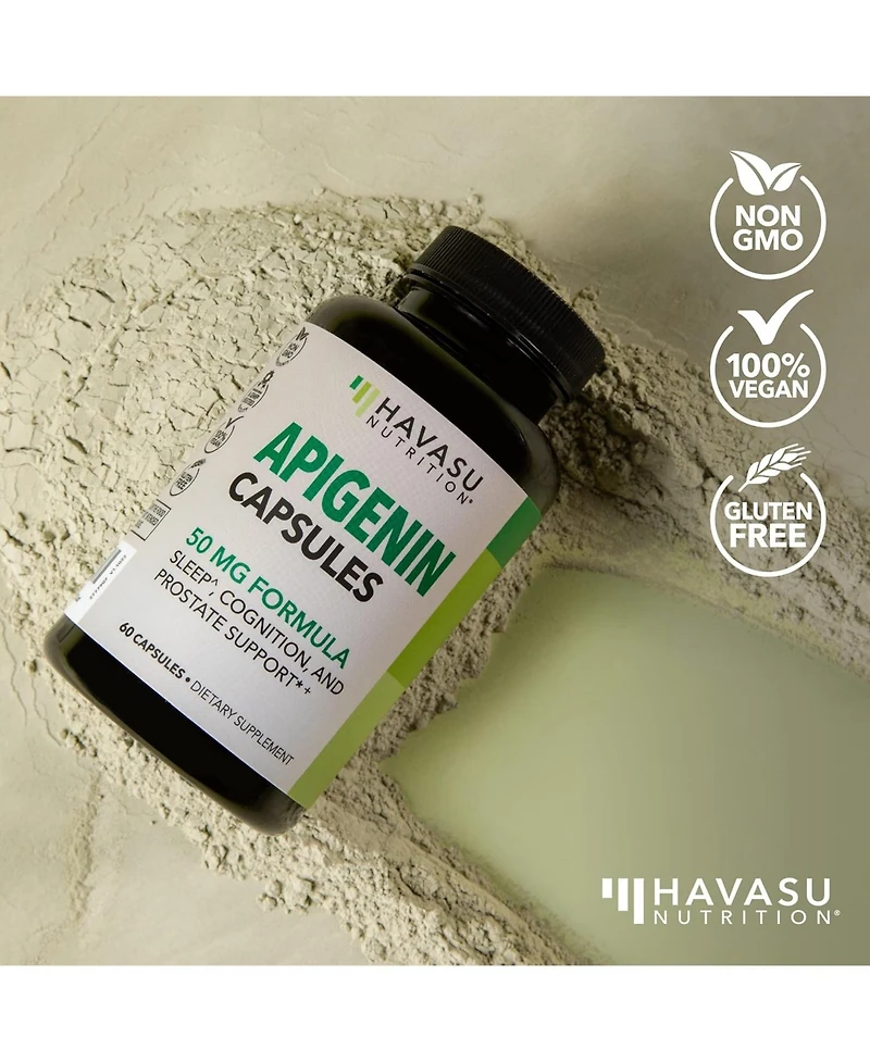 Apigenin 50mg Supplement for Sleep Aid, Cognition & Relaxation without Melatonin | Andrew Huberman Sleep Cocktail Stack | Bonus Support for Natural Pr