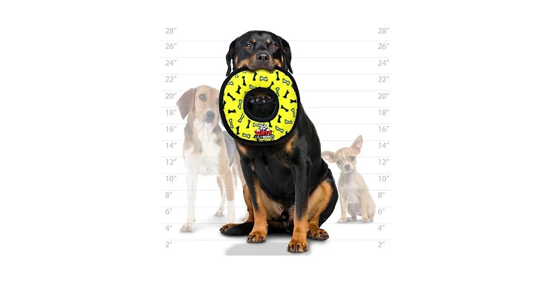 Tuffy Ultimate Ring Yellow & 3 Way Tug Red-Combo Pack, Durable Dog Toys