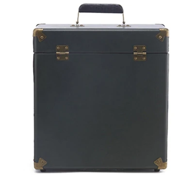 Gpo Retro SWB18GB 12 " Vinyl Record Case 35 Count Capacity Removable Lid - Rustic Green
