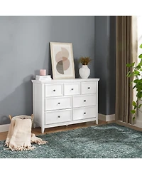 Modern 7-Drawer Dresser – White Cabinet with 7 Drawers, Perfect for Living Room or Farmhouse Closet Storage