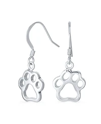 Bling Jewelry Dog Bone & Paw Print Layering Chain Link Bracelet & Earrings Set Sterling Silver