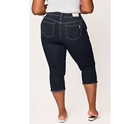 Slink Jeans Plus Denim Crop with Frayed Hem
