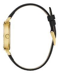 Guess Women's Analog Black Genuine Leather Watch 32mm