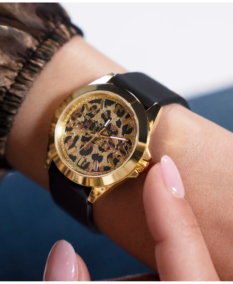 Guess Women's Analog Black Silicone Watch 36mm