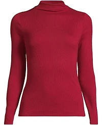 Lands' End Women's Drapey Rib Skimming Long Sleeve Mock Neck