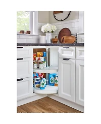 Rev-a-Shelf 24'' Lazy Susan Pie-Cut Polymer 2-Shelf, White, 6942-24-11-52