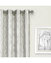 Kate Aurora Living 2 Pack Embroidered Trellis Semi Sheer Grommet Curtains - 52 in. W x 84 L, Burgundy