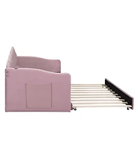 Slickblue Twin Size Upholstered Daybed with Trundle – Versatile Bed for Extra Sleeping Space