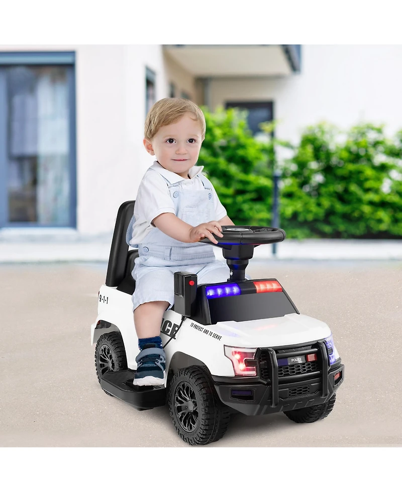 2-in-1 6V Kids Ride On Car Toddler Push Car w/ Megaphone & Siren