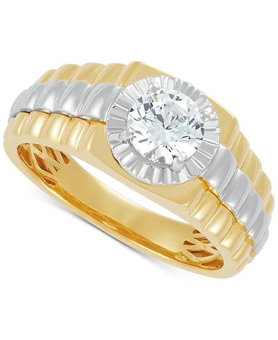 Grown With Love Men's Lab Diamond Solitaire Ring (1 ct. t.w.) 10k Two-Tone Gold