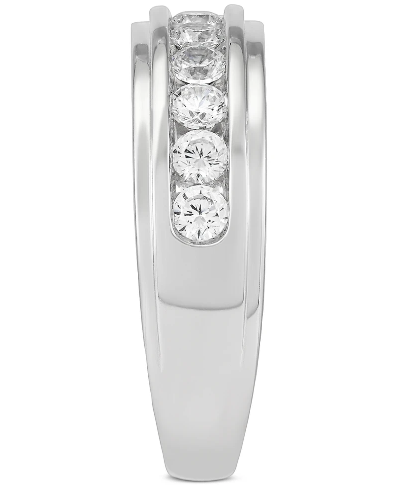 Grown With Love Men's Lab Diamond Channel Band (1 ct. t.w.) Set 10k White Gold