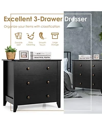 3 Drawer Dresser Chest of Drawers Bedside Table