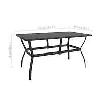 vidaXL Patio Table Anthracite 55.1"x31.5"x28.3" Steel