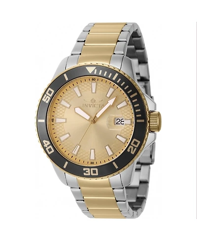 Invicta Men's 46073 Pro Diver Quartz 3 Hand Gold Dial Watch