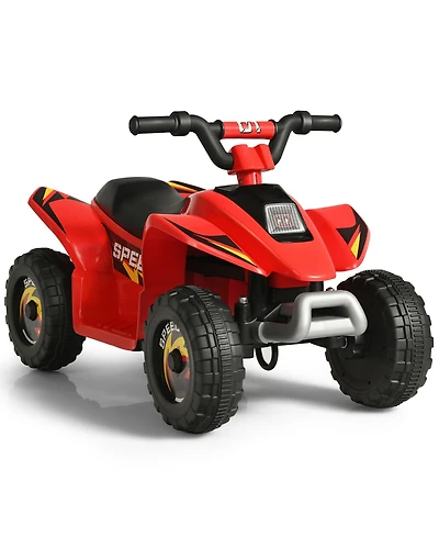 Gymax 6V Kids Electric Quad Atv 4 Wheels Ride On Toy Toddlers Forward & Reverse Red