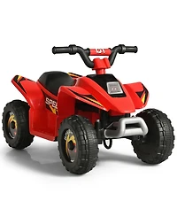 Gymax 6V Kids Electric Quad Atv 4 Wheels Ride On Toy Toddlers Forward & Reverse Red