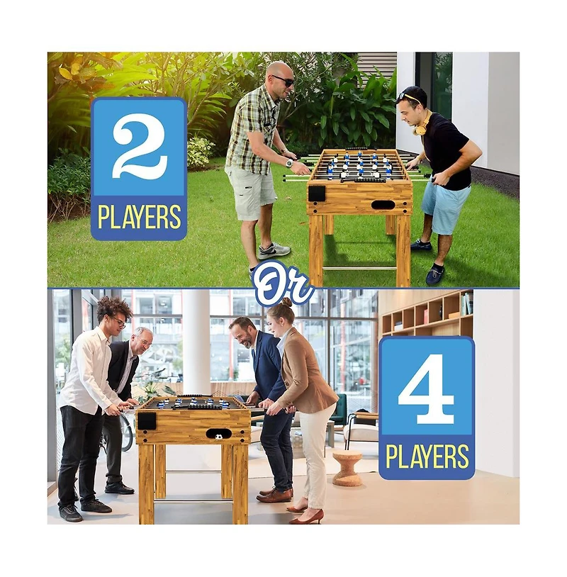 SereneLife 48" Competition Foosball Table for Home and Game Room with 2 Balls and 2 Cup Holders