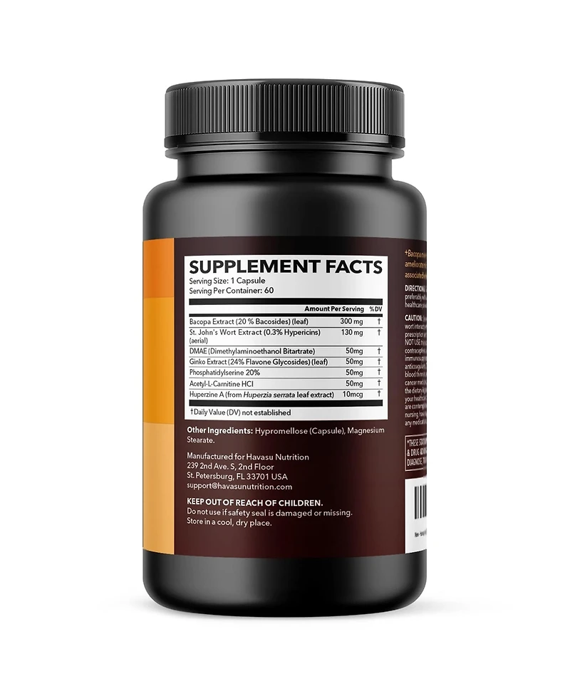 NeuroIgnite Capsules + St. John's Wort, Brain Support & Memory Supplement, Havasu Nutrition, 60ct