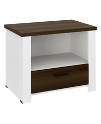 Gymax 2PCS Accent Nightstand Drawer and Open Shelf Sofa End Table Bedroom Living Room