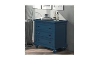 Slickblue 3-Drawer Wood Storage Cabinet – End Table with Pull-Out Tray