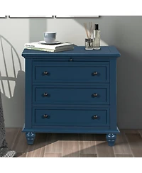 Slickblue 3-Drawer Wood Storage Cabinet – End Table with Pull-Out Tray