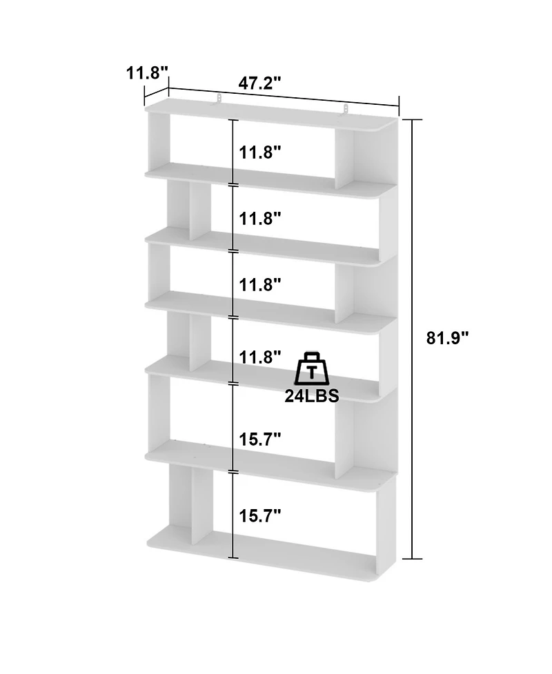 Famapy Wooden Grain 12-Shelves Standard Bookcase