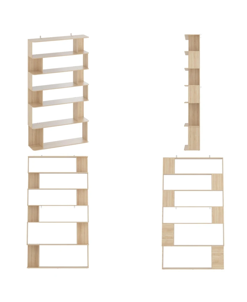 Famapy Wooden Grain 12-Shelves Standard Bookcase