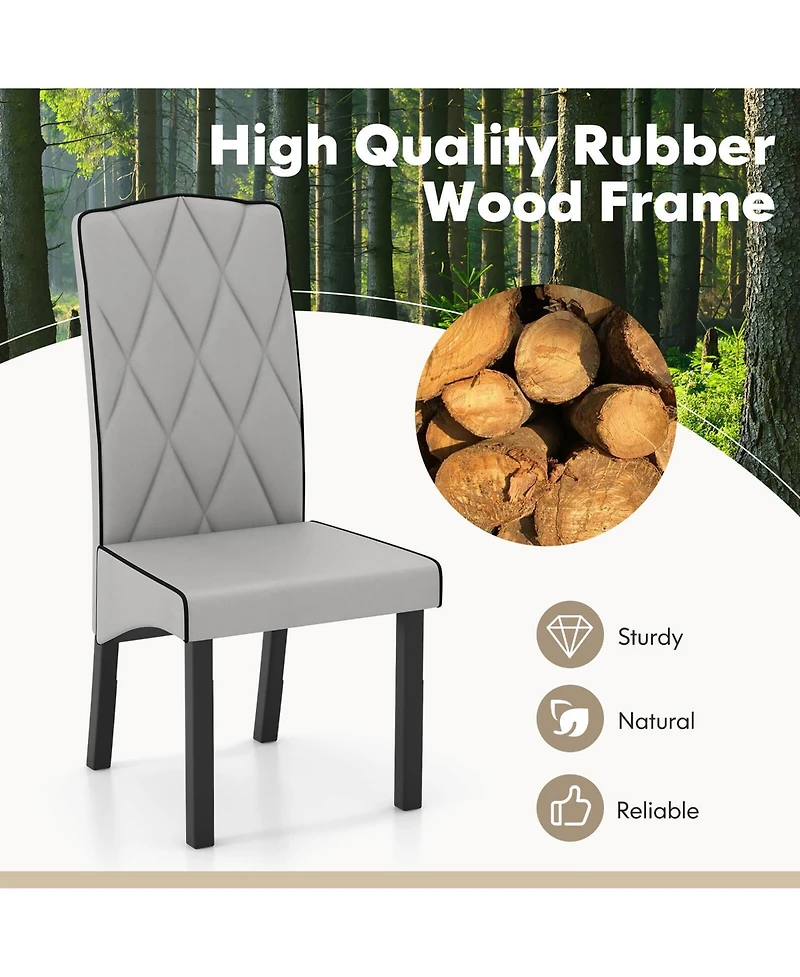 Gymax Modern Dining Chair Set of 4 w/ High Backrest High-density Sponge Cushion