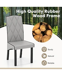 Gymax Modern Dining Chair Set of 4 w/ High Backrest High-density Sponge Cushion