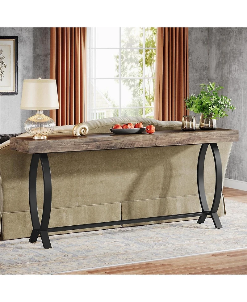 Tribesigns Console Foyer Table for Entryway: 70.87-Inch Narrow Long Entryway Entry Table, Farmhouse Sofa Table Behind Couch with Metal Legs