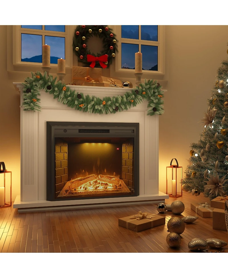 Mondawe 5000 Btu Electric Fireplace With 5 Brightness Levels/3 Colors And Buttons Or Remote Control