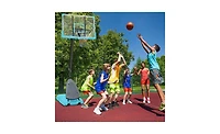 Slickblue Outdoor Portable Basketball Hoop System, Height Adjustable 7.5-10ft, 44 Inch Backboard, with Stable Base and Wheels