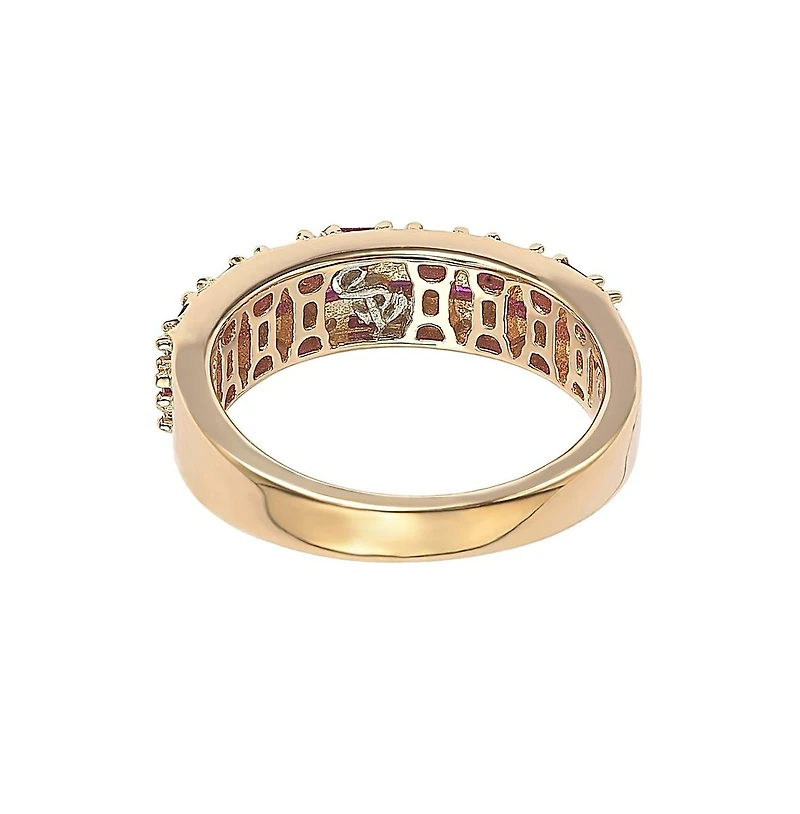 Suzy Levian Rose Sterling Silver Red and White Cubic Zirconia Ring
