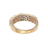 Suzy Levian Rose Sterling Silver Red and White Cubic Zirconia Ring