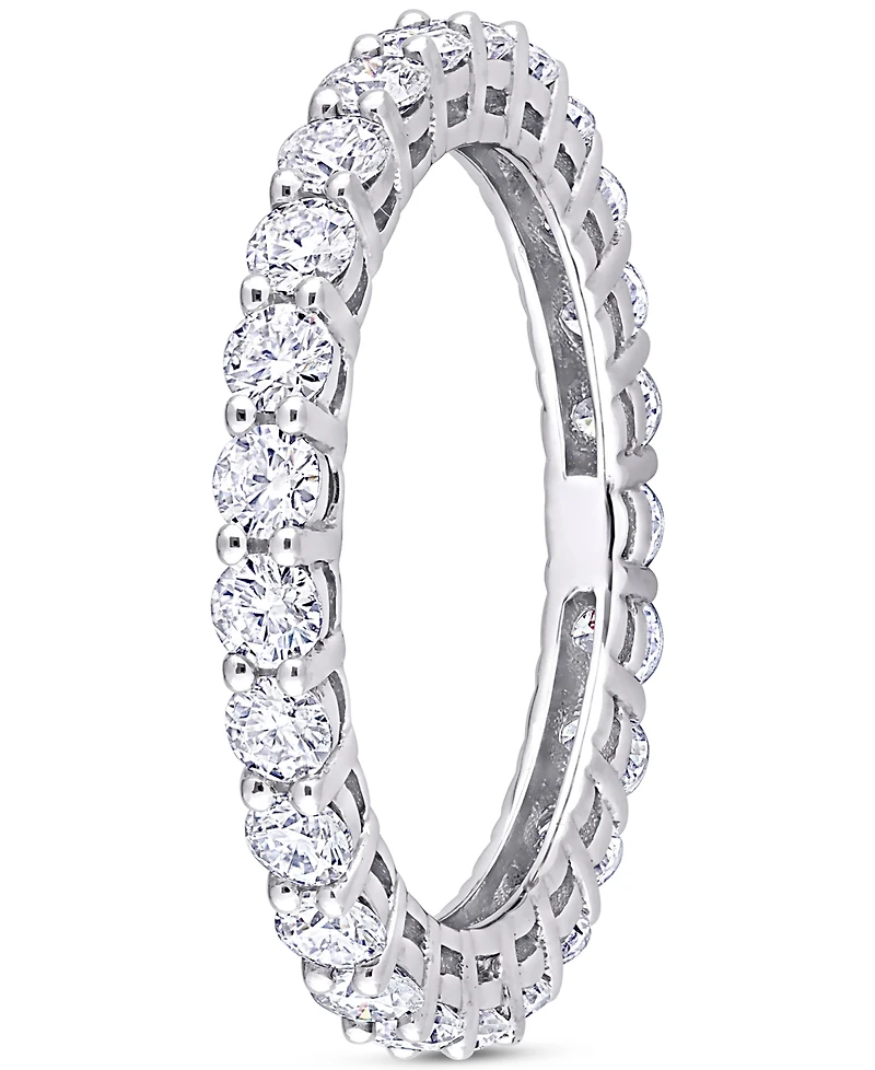 Moissanite Polished Eternity Band (1-1/2 ct. t.w.) in 10k White Gold