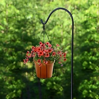 Ashman 92 Inch Shepherd's Hook Premium Metal Garden Plant Hanger, Black (3 Pack