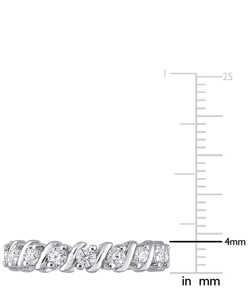 Moissanite Polished Bar Eternity Band (1 ct. t.w.) Sterling Silver