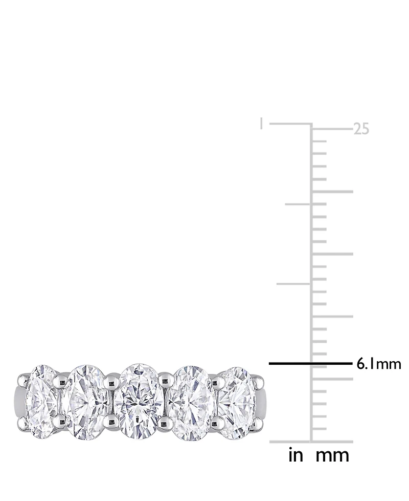 Moissanite Oval Five Stone Anniversary Band (2-1/2 ct. t.w.) 10k White Gold