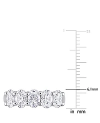 Moissanite Oval Five Stone Anniversary Band (2-1/2 ct. t.w.) 10k White Gold