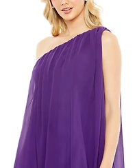 Mac Duggal Women's One Shoulder Flowy Chiffon Mini Dress
