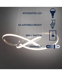 Jonathan Y Alexia 25" Abstract Integrated Led Metal Adjustable Pendant