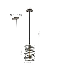 Jonathan Y Helisa 7.25" 1-Light Modern Contemporary Iron Spiral Led Pendant